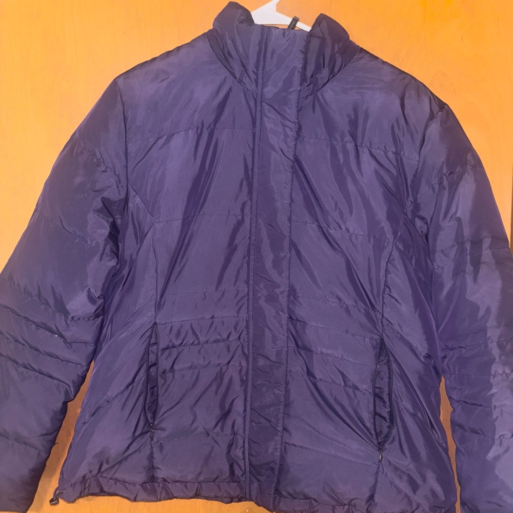 Calvin Klein Women's XL Purple Down Puffer Jacket Coat Winter Warm Like New